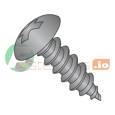 Newport Fasteners Sheet Metal Screw, #14 x 3/4 in, Black Oxide Steel Truss Head Phillips Drive, 2000 PK 821231